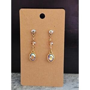 14K Gold Swarovski Crystal Earrings